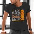Cute Teacher Halloween For Women Men Teacher Pumpkin Men's V-Neck T-Shirt, gift for family, gift for coworker Cute Teacher Halloween For Women Men Teacher Pumpkin Men's V-Neck T-Shirt, gift for family, gift for coworker