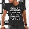 Dear Parents Your Expectations Of Teachers Should Match Men Women Men's V-Neck T-Shirt, gift for family, gift for coworker
