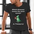Dinosaur Thesaurus Grammar Joke Teacher Men's V-Neck T-Shirt, gift for family, gift for coworker Dinosaur Thesaurus Grammar Joke Teacher Men's V-Neck T-Shirt, gift for family, gift for coworker