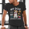 My Dog Ate My Lesson Plan Teacher Back To School Men's V-Neck T-Shirt, gift for family, gift for coworker