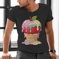 Dripping Apple Ice Cream Cone Cute Teacher Appreciation Men's V-Neck T-Shirt, gift for family, gift for coworker