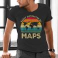 Easily Distracted By Maps Geography Teacher Men's V-Neck T-Shirt, gift for family, gift for coworker Easily Distracted By Maps Geography Teacher Men's V-Neck T-Shirt, gift for family, gift for coworker