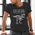 Lets Eat Kids Punctuation Saves Lives Dinosaur Teacher Men's V-Neck T-Shirt, gift for family, gift for coworker