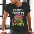 English Teachers Love Brains Zombie Teacher School Halloween Men's V-Neck T-Shirt, English Teacher Shirts, gift for family, gift for coworker English Teachers Love Brains Zombie Teacher School Halloween Men's V-Neck T-Shirt, English Teacher Shirts, gift for family, gift for coworker
