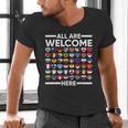 ESL Teacher All Are Welcome Here For Worlds Virtual Teachers Men's V-Neck T-Shirt, Esl Teacher Shirts, gift for family, gift for coworker