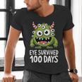 Eye Survived 100 Days Of School Monster Lover Teacher Kids Men's V-Neck T-Shirt, gift for family, gift for coworker Eye Survived 100 Days Of School Monster Lover Teacher Kids Men's V-Neck T-Shirt, gift for family, gift for coworker