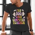 Faboolous COMPUTER TEACHER Costume This Is My Spooky Mom Dad Men's V-Neck T-Shirt, gift for family, gift for coworker