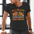 Fall In Love With Learning Autumn Pumpkin Fall Teacher Kids Men's V-Neck T-Shirt, gift for family, gift for coworker Fall In Love With Learning Autumn Pumpkin Fall Teacher Kids Men's V-Neck T-Shirt, gift for family, gift for coworker