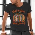 Fall In Love With Learning Book Lover Autumn Pumpkin Teacher Men's V-Neck T-Shirt, gift for family, gift for coworker Fall In Love With Learning Book Lover Autumn Pumpkin Teacher Men's V-Neck T-Shirt, gift for family, gift for coworker