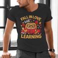 Fall In Love With Learning Pumpkin Thanksgiving Teacher Fall Men's V-Neck T-Shirt, gift for family, gift for coworker Fall In Love With Learning Pumpkin Thanksgiving Teacher Fall Men's V-Neck T-Shirt, gift for family, gift for coworker