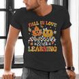 Fall In Love With Learning Fall Teacher Thanksgiving Retro Men's V-Neck T-Shirt, gift for family, gift for coworker Fall In Love With Learning Fall Teacher Thanksgiving Retro Men's V-Neck T-Shirt, gift for family, gift for coworker