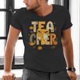 Fall Teacher Pumpkin Coquette Bow Autumn Classroom Men's V-Neck T-Shirt, gift for family, gift for coworker Fall Teacher Pumpkin Coquette Bow Autumn Classroom Men's V-Neck T-Shirt, gift for family, gift for coworker