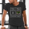 First Caffeinate Then Educate I Am Earning A Break Teacher Men's V-Neck T-Shirt, gift for family, gift for coworker