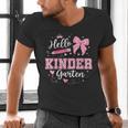 First Day Of School Teacher Girl Coquette Hello Kindergarten Men's V-Neck T-Shirt, gift for family, gift for coworker First Day Of School Teacher Girl Coquette Hello Kindergarten Men's V-Neck T-Shirt, gift for family, gift for coworker