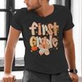 First Grade Fall Floral Coquette Bow Teachers Students Men's V-Neck T-Shirt, First Grade Teacher Shirts, gift for family, gift for coworker First Grade Fall Floral Coquette Bow Teachers Students Men's V-Neck T-Shirt, First Grade Teacher Shirts, gift for family, gift for coworker