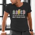 First Grade Rocks Teachers Back To School ABCD Rock Students Men's V-Neck T-Shirt, First Grade Teacher Shirts, gift for family, gift for coworker First Grade Rocks Teachers Back To School ABCD Rock Students Men's V-Neck T-Shirt, First Grade Teacher Shirts, gift for family, gift for coworker
