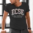 Floral ECSE Early Childhood Special Education SPED Teacher Men's V-Neck T-Shirt, gift for family, gift for coworker Floral ECSE Early Childhood Special Education SPED Teacher Men's V-Neck T-Shirt, gift for family, gift for coworker