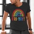 Fri-Yay Friyay Rainbow Colors Teacher Childrens Fun Designs Men's V-Neck T-Shirt, gift for family, gift for coworker Fri-Yay Friyay Rainbow Colors Teacher Childrens Fun Designs Men's V-Neck T-Shirt, gift for family, gift for coworker