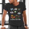 Friendship Inclusion Language Teacher It Starts With Hello Men's V-Neck T-Shirt, gift for family, gift for coworker Friendship Inclusion Language Teacher It Starts With Hello Men's V-Neck T-Shirt, gift for family, gift for coworker