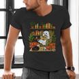 Ghost Library Reading Books Halloween Librarian Teacher Men's V-Neck T-Shirt, gift for family, gift for coworker