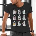 Ghost Reading Books Spooky Librarian Teacher Women Men's V-Neck T-Shirt, gift for family, gift for coworker Ghost Reading Books Spooky Librarian Teacher Women Men's V-Neck T-Shirt, gift for family, gift for coworker