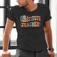 Groovy Substitute Teacher Retro Teacher Back To School Men's V-Neck T-Shirt, Groovy Teacher Shirts, gift for family, gift for coworker Groovy Substitute Teacher Retro Teacher Back To School Men's V-Neck T-Shirt, Groovy Teacher Shirts, gift for family, gift for coworker