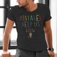 Growth Mindset Shirt For Teacher Mistakes Help Us Grow Men's V-Neck T-Shirt, gift for family, gift for coworker