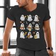 Halloween Ghost Playing Musical Instruments Music Teacher Men's V-Neck T-Shirt, gift for family, gift for coworker