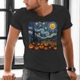 Halloween Pumpkin Starry Night Van Gogh Art Teacher Men's V-Neck T-Shirt, gift for family, gift for coworker Halloween Pumpkin Starry Night Van Gogh Art Teacher Men's V-Neck T-Shirt, gift for family, gift for coworker