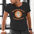 Halloween Teacher Crew Spooky Season Retro Ghost Men's V-Neck T-Shirt, gift for family, gift for coworker