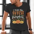 Halloween Teacher I Teach The Cutest Pumpkins In The Patch Men's V-Neck T-Shirt, gift for family, gift for coworker