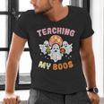 Halloween Teacher Teaching My Boos Costume Teacher Men Women Men's V-Neck T-Shirt, gift for family, gift for coworker