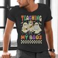 Halloween Teaching My Boos Cute Ghost Teacher Life Costume Men's V-Neck T-Shirt, gift for family, gift for coworker Halloween Teaching My Boos Cute Ghost Teacher Life Costume Men's V-Neck T-Shirt, gift for family, gift for coworker