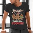 Hangin With My Cookies Gingerbread Man Xmas Teacher Men's V-Neck T-Shirt, gift for family, gift for coworker Hangin With My Cookies Gingerbread Man Xmas Teacher Men's V-Neck T-Shirt, gift for family, gift for coworker