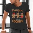 Hangin With My Cookies Gingerbread Women Christmas Teacher Men's V-Neck T-Shirt, gift for family, gift for coworker