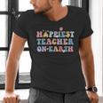 Happiest Teacher On Earth First Day Of School Back To School Men's V-Neck T-Shirt, gift for family, gift for coworker Happiest Teacher On Earth First Day Of School Back To School Men's V-Neck T-Shirt, gift for family, gift for coworker