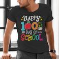 Happy 100th Day Of School Teachers 100 Days Of School Kids Men's V-Neck T-Shirt, gift for family, gift for coworker