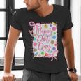 Happy Dot Day Bow Coquette For Teacher Girls Men's V-Neck T-Shirt, gift for family, gift for coworker Happy Dot Day Bow Coquette For Teacher Girls Men's V-Neck T-Shirt, gift for family, gift for coworker
