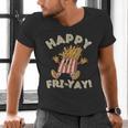Happy Fri Yay Retro French Fries Friday Lovers Fun Teacher Men's V-Neck T-Shirt, gift for family, gift for coworker