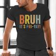 Happy Friyay Teacher Shirt Cute Teacher Fashion Bruh Fri-Yay Men's V-Neck T-Shirt, gift for family, gift for coworker