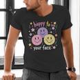 Happy To See Your Face Smile Face Teacher Back To School Men's V-Neck T-Shirt, gift for family, gift for coworker Happy To See Your Face Smile Face Teacher Back To School Men's V-Neck T-Shirt, gift for family, gift for coworker