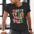 Happy To See Your Face Teacher Disco Ball Back To School Men's V-Neck T-Shirt, gift for family, gift for coworker