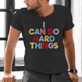 I Can Do Hard Things Teacher Inspiration Do Hard Things Men's V-Neck T-Shirt, gift for family, gift for coworker I Can Do Hard Things Teacher Inspiration Do Hard Things Men's V-Neck T-Shirt, gift for family, gift for coworker