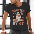 Haunted By 67 Boo Ghost Teacher 6 7 Halloween Costume Men's V-Neck T-Shirt, gift for family, gift for coworker Haunted By 67 Boo Ghost Teacher 6 7 Halloween Costume Men's V-Neck T-Shirt, gift for family, gift for coworker