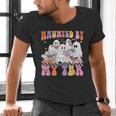 Haunted By My TBR Cute Ghosts Book Reading Teacher Halloween Men's V-Neck T-Shirt, gift for family, gift for coworker