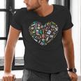 Heart Shape Art Teacher And Painting Sketching Artist Men's V-Neck T-Shirt, gift for family, gift for coworker