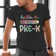 Hello Pre-K Pencil Teacher Student Tie Dye Men's V-Neck T-Shirt, gift for family, gift for coworker Hello Pre-K Pencil Teacher Student Tie Dye Men's V-Neck T-Shirt, gift for family, gift for coworker
