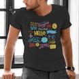 Hello Word In Different Languages Travel And Teacher Lover Men's V-Neck T-Shirt, gift for family, gift for coworker
