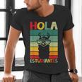 Hola Estudiantes Spanish Teacher Back To School 2025 Men's V-Neck T-Shirt, gift for family, gift for coworker Hola Estudiantes Spanish Teacher Back To School 2025 Men's V-Neck T-Shirt, gift for family, gift for coworker