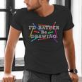 I'd Rather Be Drawing Artist Art Teacher Sketching Lover For Men Women Girls Kids Men's V-Neck T-Shirt, gift for family, gift for coworker